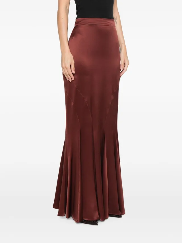 Max Mara Pleated Satin Maxi Skirt, photo 3 of 5 from SENSER