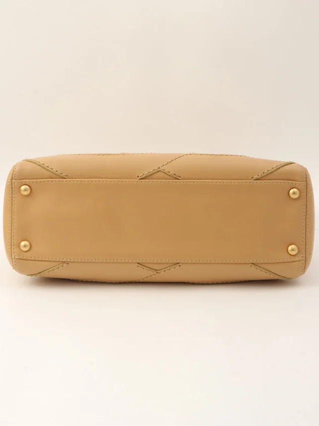 Chanel Around 2004 CC logo stitch handbag Beige from VINTAGE QOO TOKYO, photo 9 of 14