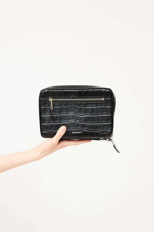 Burberry Leather Embossed Pouch in Leather from VSP Consignment