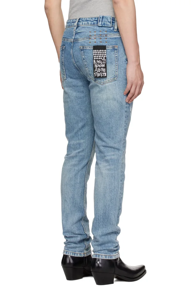 Ksubi Blue Chitch Public Repair Skribed Jeans, photo 3 of 4 from SSENSE
