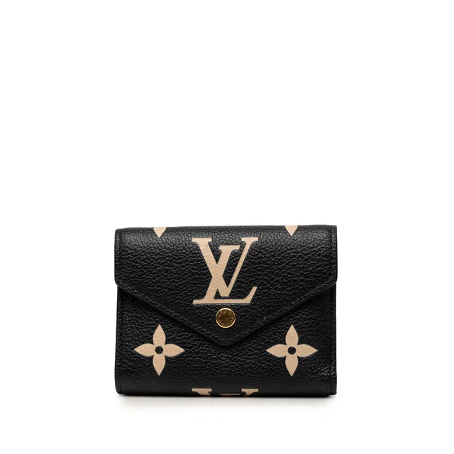 Black Louis Vuitton Bicolor Monogram Empreinte Giant Victorine Wallet Small Wallets in Black Leather from Designer Revival