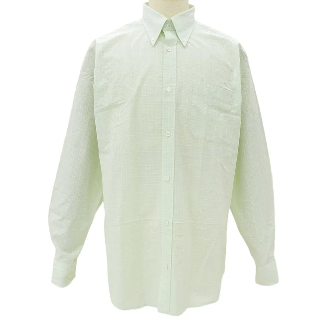 Hermès Check pattern shirt #42 Green in Green from VINTAGE QOO TOKYO