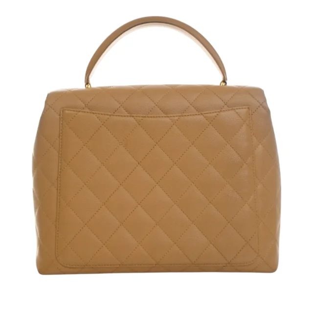 Beige Chanel CC Quilted Caviar Kelly Top Handle Bag Handbag in Beige Caviar leather from Designer Revival, photo 4 of 15
