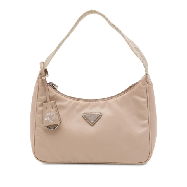 Beige Prada Mini Tessuto Re Edition 2000 Shoulder Bag in Beige Nylon from Designer Revival
