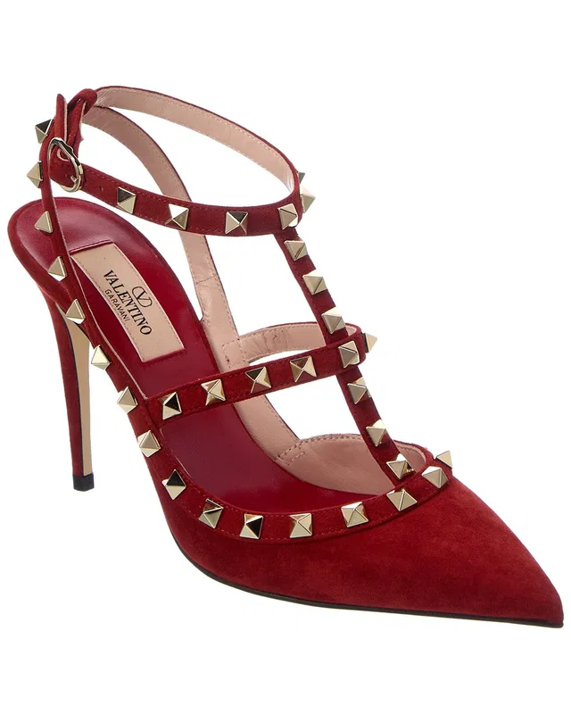 Valentino Rockstud Caged 100 Suede Pump, image 1 of 1 from Gilt