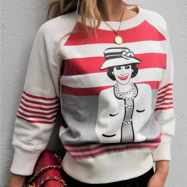 Chanel 2001 Fall Mademoiselle print sweatshirt #38 in Resin from AMORE Vintage Tokyo