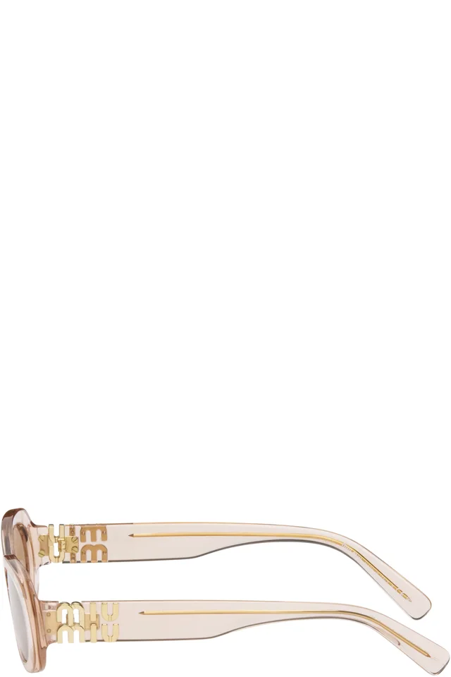Miu Miu Eyewear Pink Miu Glimpse Sunglasses, photo 3 of 4 from SSENSE