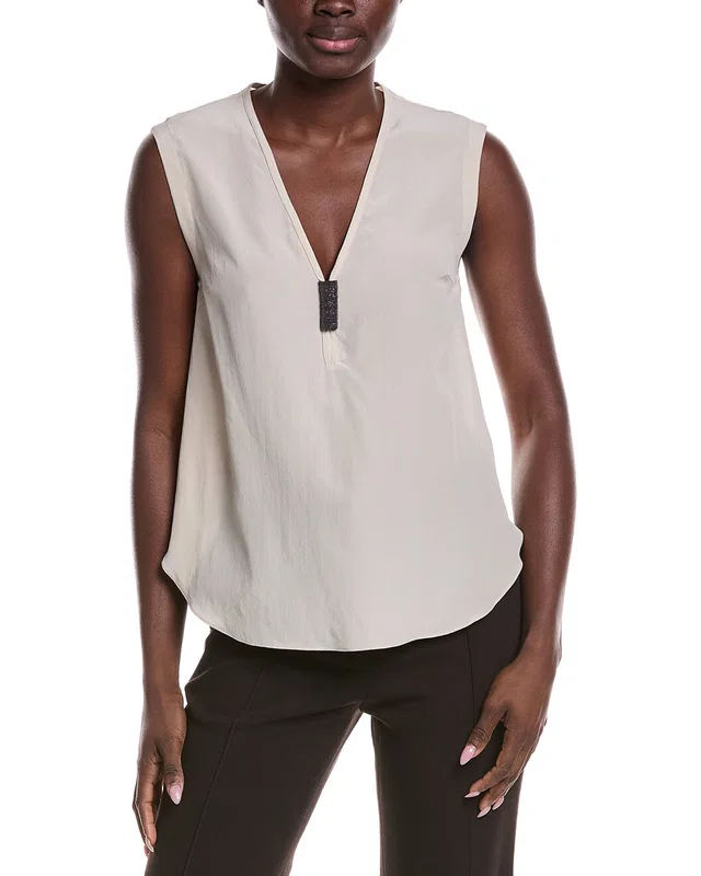 Brunello Cucinelli Silk Blouse in //asset1.ruecdn.com/images/sw/141559/1415596739_RLSW_multi.jpg, image 1 of 1 from Gilt