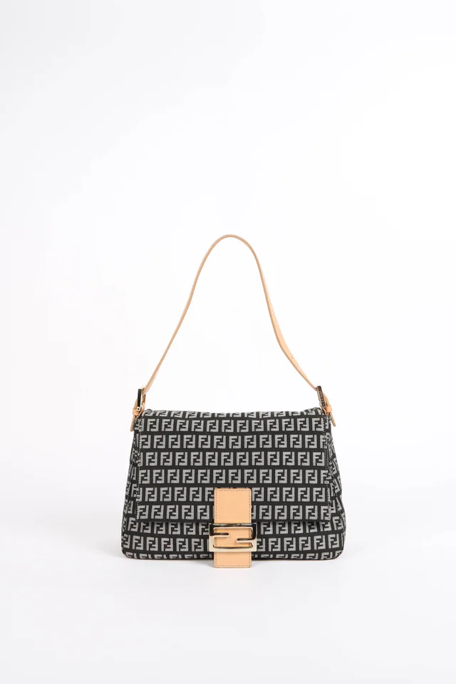 Fendi Vintage Zucchino Mamma Baguette Shoulder Bag in Coated canvas from Break Archive