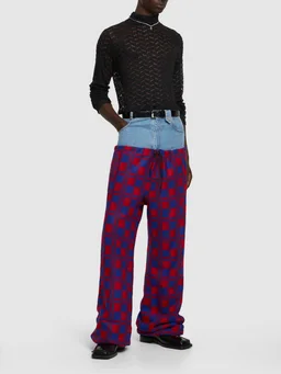 EGONlab Wide-leg trousers with denim detail in 70% Virgin Wool, 30% Polyester, 80% Wool, photo 2 of 5 from LUISAVIAROMA