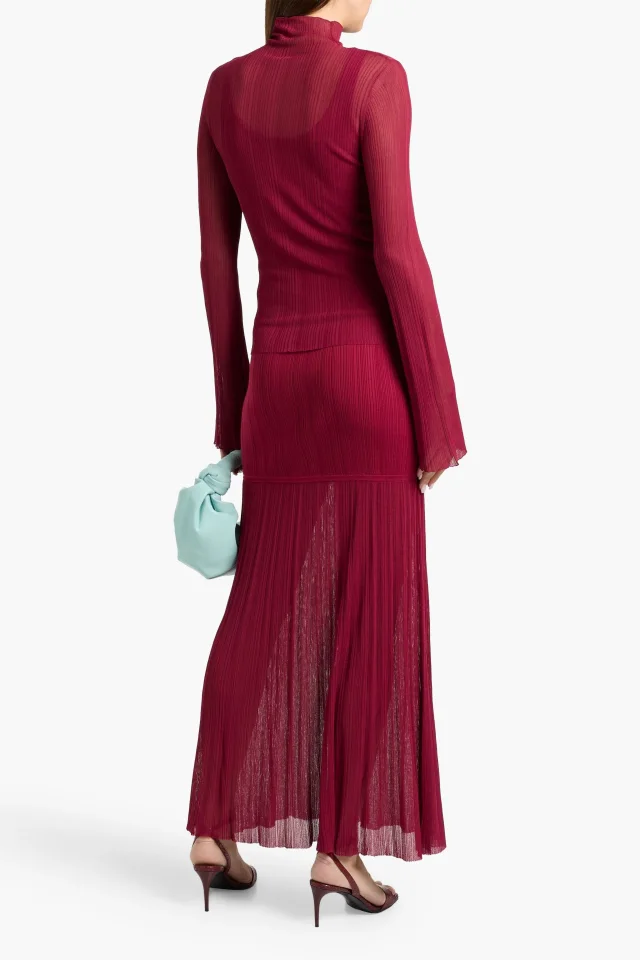 Derek Lam 10 Crosby Romina Ribbed-Knit Maxi Skirt in Purple, photo 3 of 4 from THE OUTNET