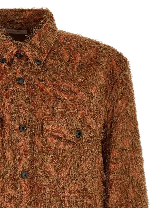 Dries Van Noten Shaggy Jacquard Fringed Shirt, photo 3 of 4 from SENSER