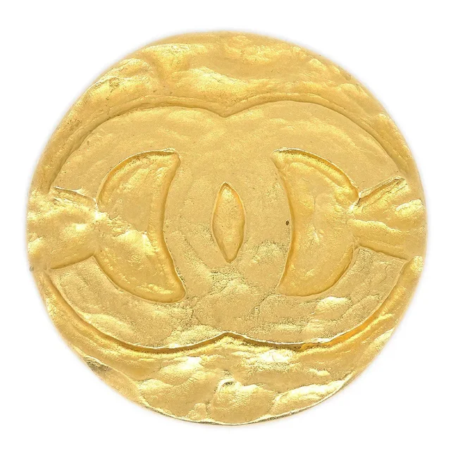 Chanel 1994 Medallion Brooch Pin Gold in Gold from AMORE Vintage Tokyo