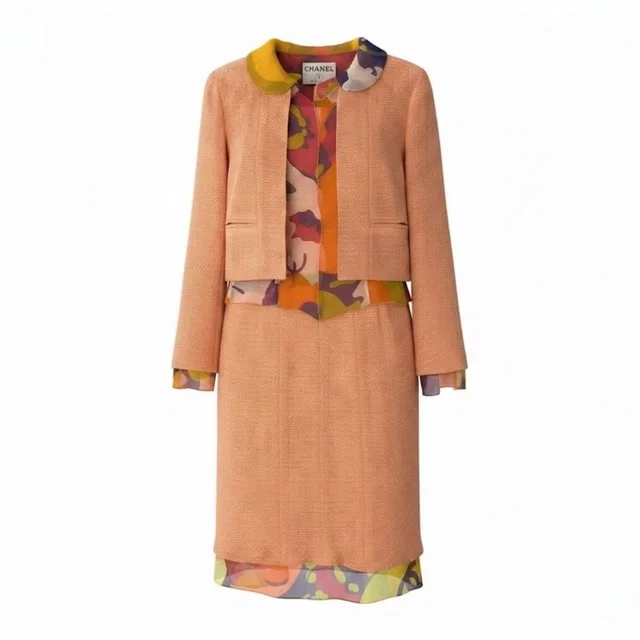 Chanel Suit Jacket No Top Skirt Set in Tweed from The Reluxe