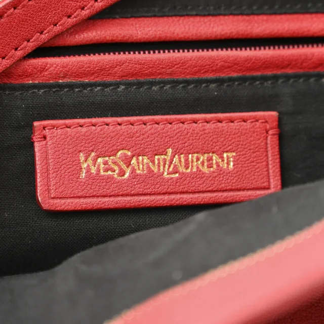 Saint Laurent Sheepskin Small Cabas ChYc Red in Red Leather from FASHIONPHILE, photo 6 of 13