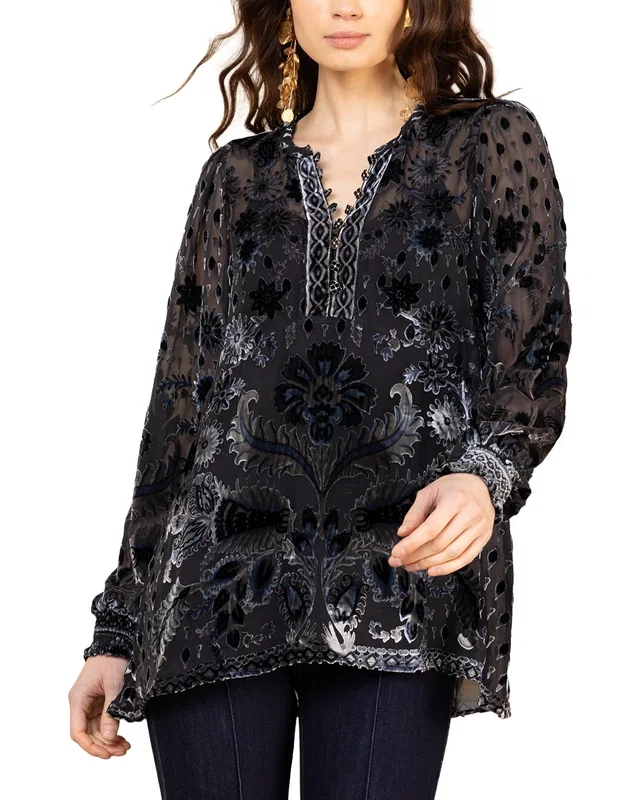 Hale Bob Long Sleeve Julissa Silk-Blend Blouse, image 1 of 1 from Rue La La