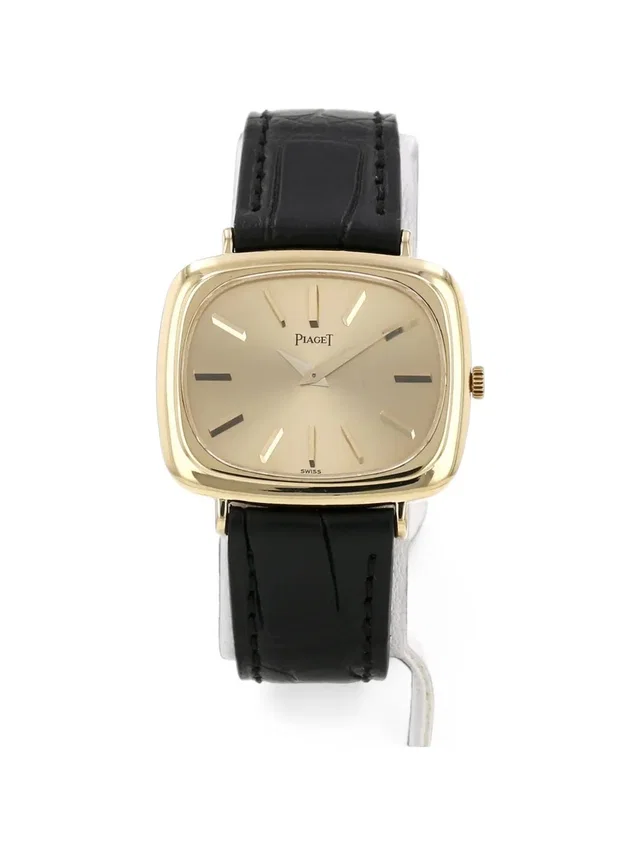 Piaget 1970 rectangular yellow gold 25mm watch - unisex - Yellow Gold/Calf Leather in gold Calfskin from Farfetch