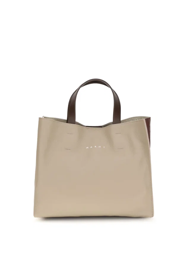 Marni Tote Bag — Beige Calf Leather Bos Taurus in Beige Calfskin from HEWI