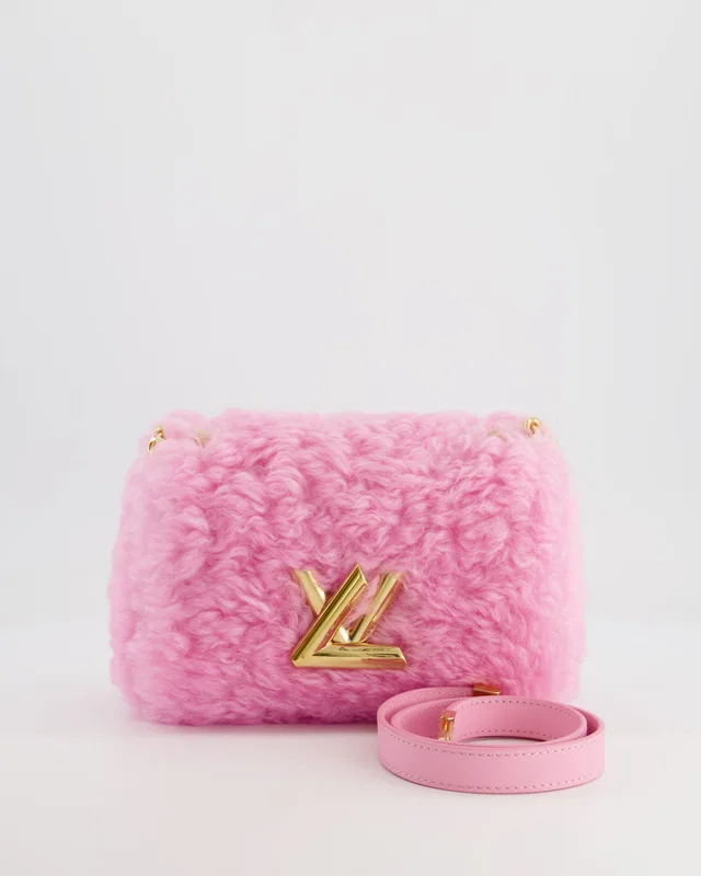 Candy Pink Shearling LV Twist PM Bag in Pink from Sellier