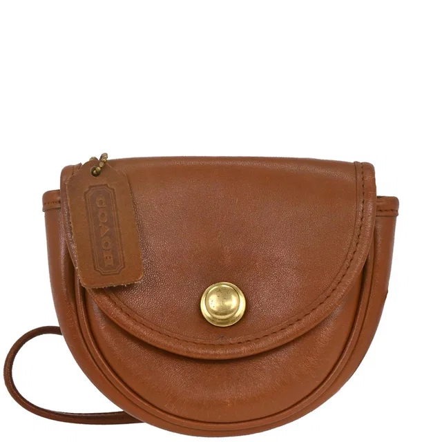 Coach Brown Leather Shoulder Bag in Brown Leather from AMORE Vintage Tokyo