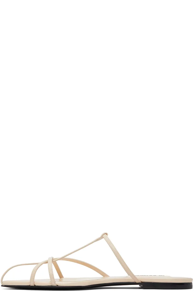 Jil Sander Off-White Cage Flat Sandals, photo 3 of 5 from SSENSE