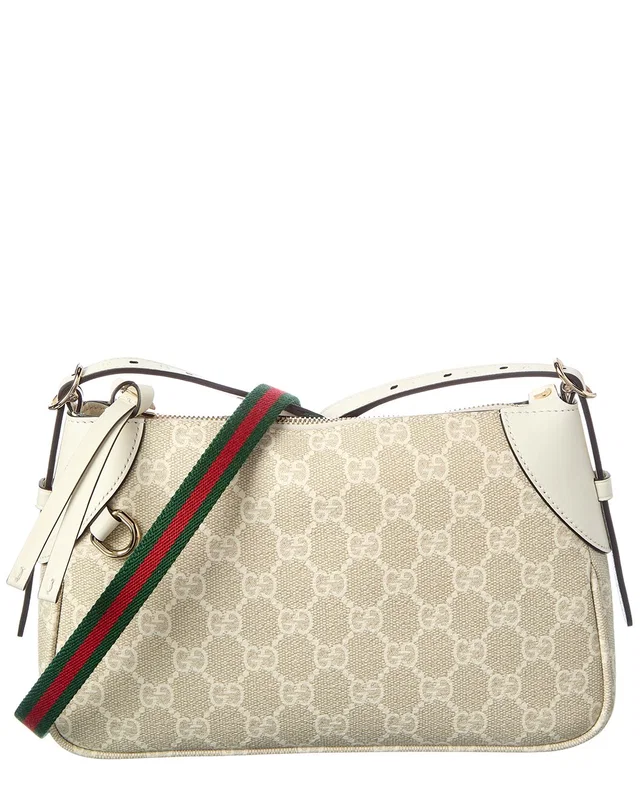 Gucci GG Emblem Small Supreme Canvas & Leather Shoulder Bag, image 1 of 1 from Rue La La