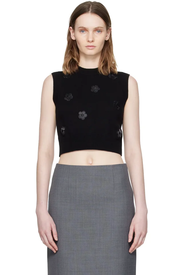Cecilie Bahnsen Black Dean Sweater Vest, image 1 of 1 from SSENSE