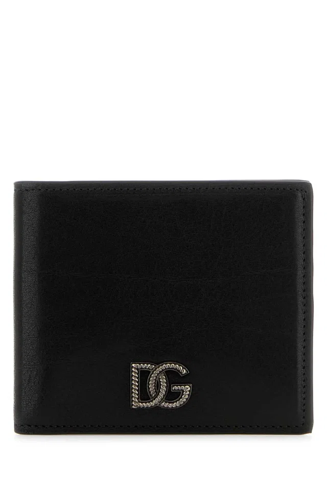 Dolce & Gabbana Vitello Leather Wallet — Black in Black Leather from HEWI