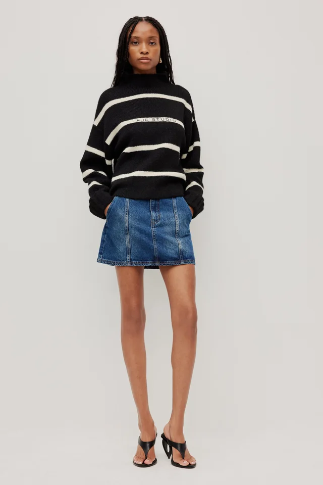 Aje Studio Violet Stripe Jumper in Black from Aje, photo 1 of 1