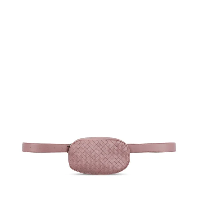 Pink Bottega Veneta Nappa Intrecciato Belt Bag in Pink Nappa leather from Designer Revival