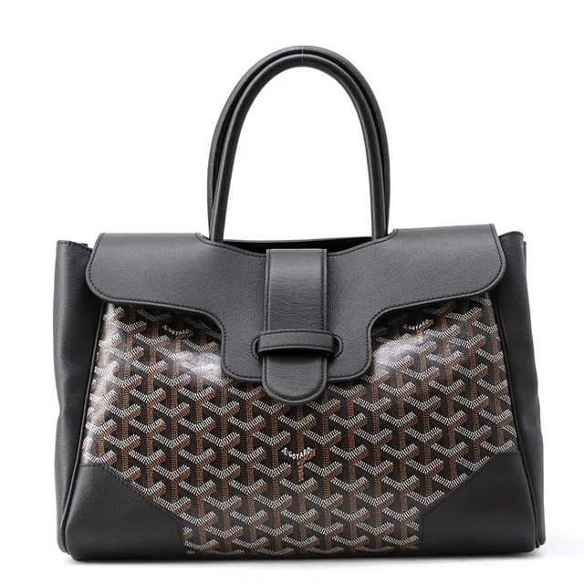 Goyard Handbag Saigon Leather Bag Black in Black Leather from The Reluxe