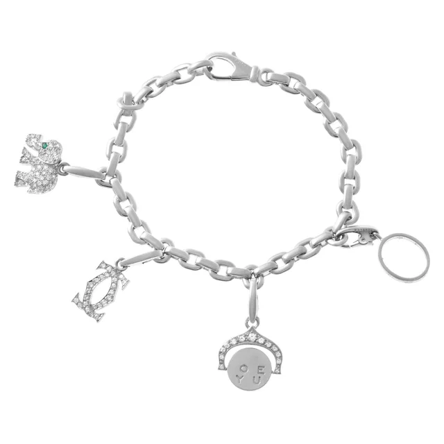 Cartier bracelet in 18k white gold with 4 diamond charms. complete with papers in White White Gold from Gray And Sons
