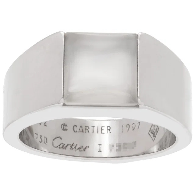 Cartier Tank ring in 18k white gold with moonstone in White Yellow Gold from Gray And Sons