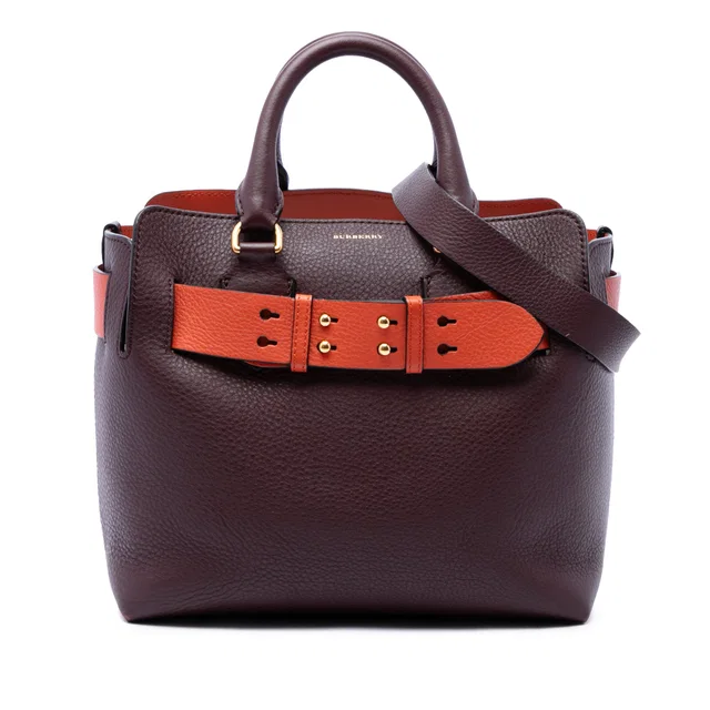 Red Burberry Small Bicolor Leather Marais Belt Bag Satchel in Red Leather from Designer Revival