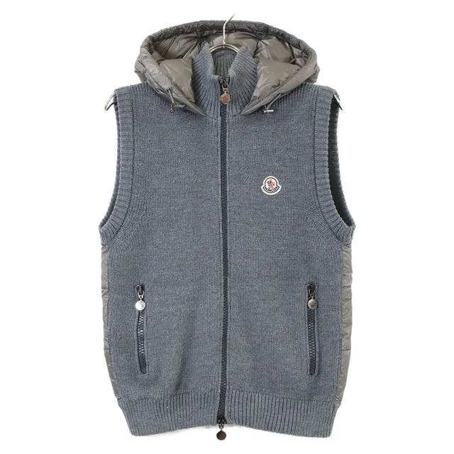 Moncler Maglione Tricot Gilet Knit Contrast Down Vest in Wool from The Reluxe