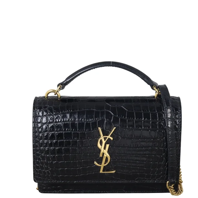 Saint Laurent Sunset Chain Wallet Croc Embossed in Crocodile from Luxe.It.Fwd