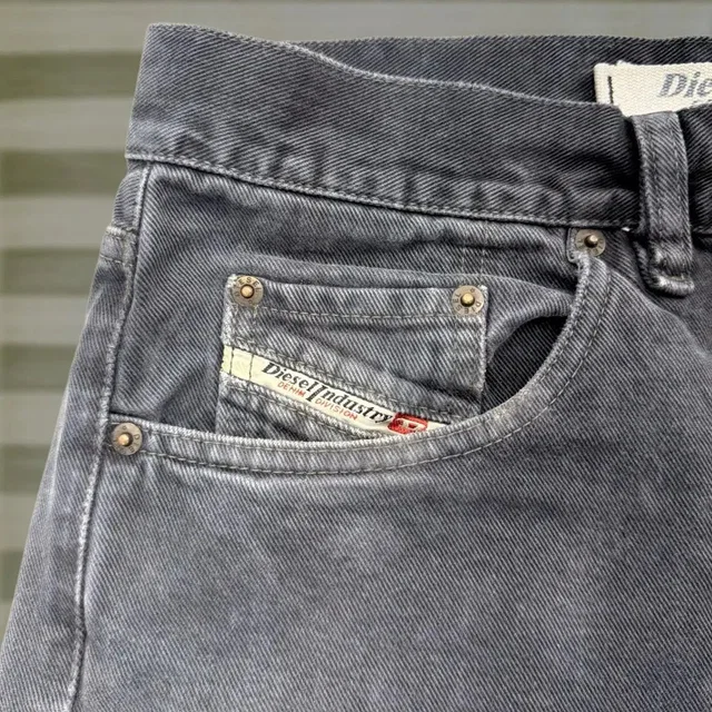Diesel Vintage Industry Jeans Mens 36x28 Black Straight Button Fly Made In Italy in black Denim from Grailed