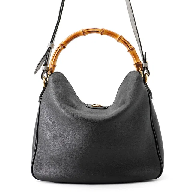 Gucci Diana Handbag Black/Gray746124 Calf Leather Size Medium in Black Calfskin from GALLERY RARE