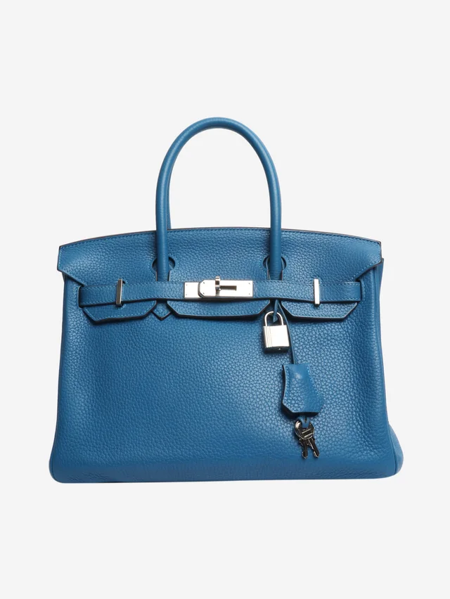 Hermès Blue Birkin 30 togo leather bag in Blue Togo leather from Sign of the Times