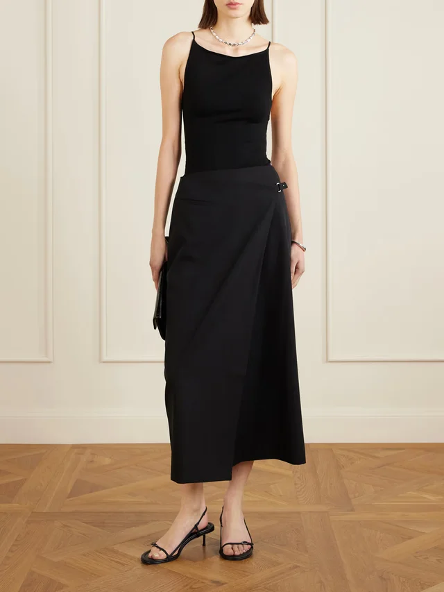 ST. AGNI Open-back TENCEL™ Lyocell-blend top in Black, photo 2 of 2 from NET-A-PORTER (Canada)