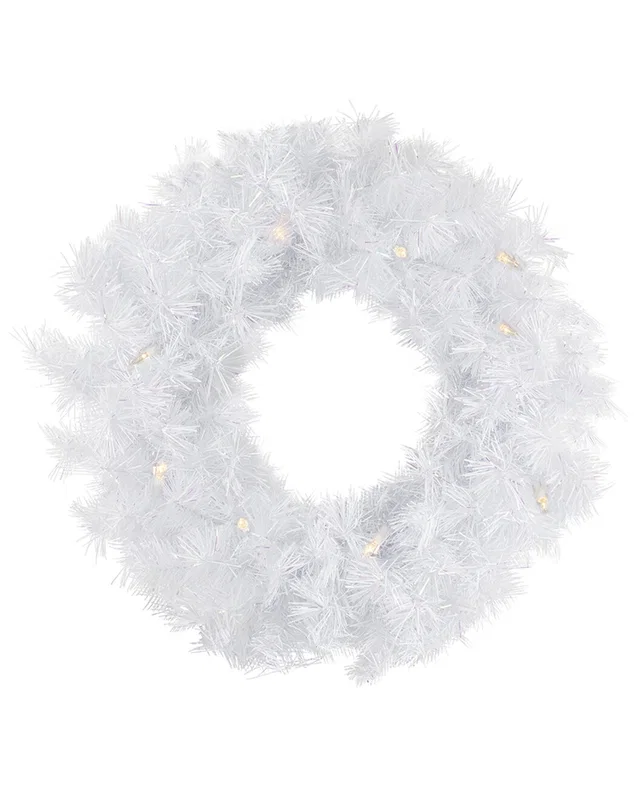 Northlight Pre-Lit White Alaskan Pine Artificial Christmas Wreath, image 1 of 1 from Rue La La