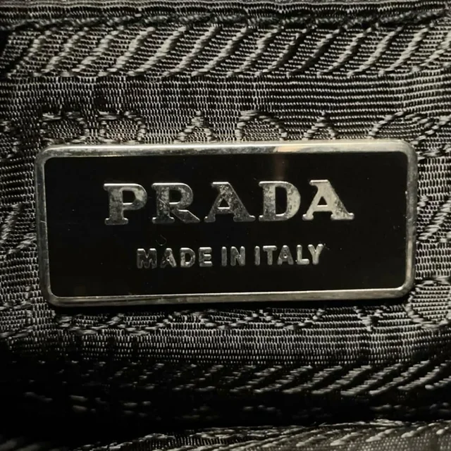 Prada Handbag Triangle Logo Shoulder Leather Black Silver in Black Leather from The Reluxe, photo 3 of 3