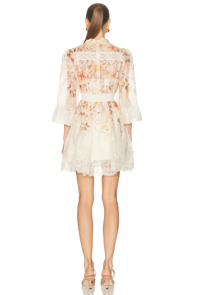 Zimmermann Luna Lace Lantern Dress in Beige, photo 2 of 2 from FWRD