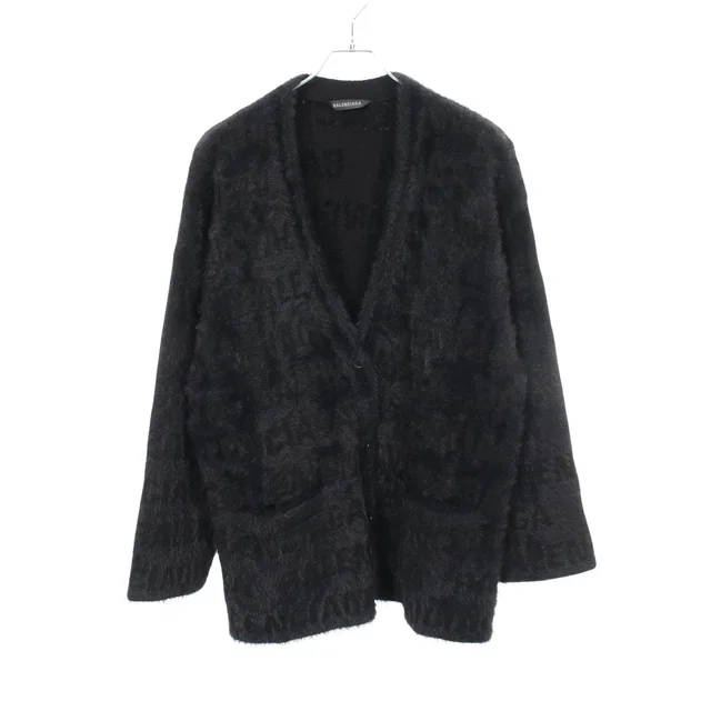 Balenciaga Ribbed Wool Nylon Cardigan in Nylon from LuxUness