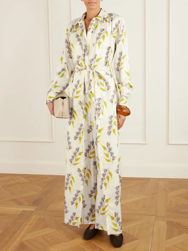ULLA JOHNSON Bricolage belted floral-print silk-twill jumpsuit in Beige, photo 2 of 2 from NET-A-PORTER (Canada)
