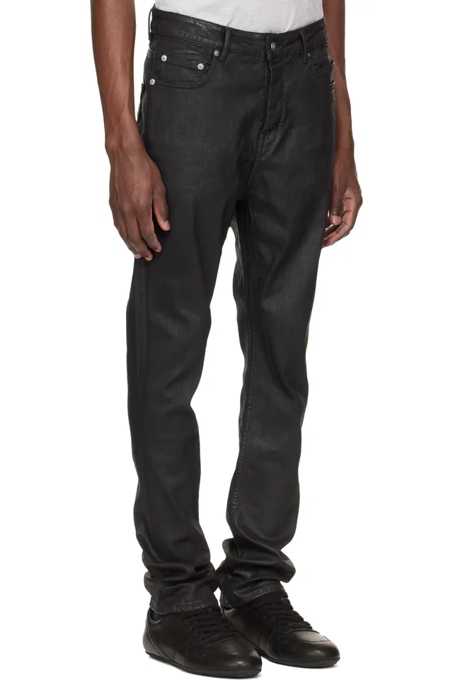 Rick Owens DRKSHDW Black Temple Detroit Cut Jeans, photo 2 of 4 from SSENSE