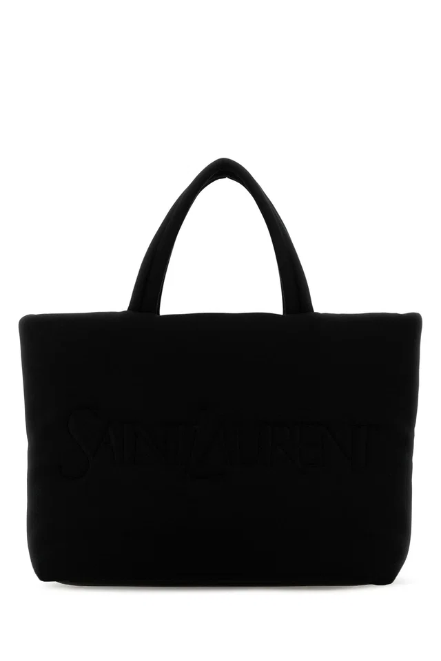 Saint Laurent Quilted Terry Cloth Tote Bag — Black in Black from HEWI