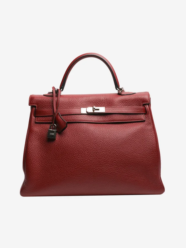 Hermès Burgundy 2011 Kelly 35 bag in Burgundy Clemence leather from Sign of the Times