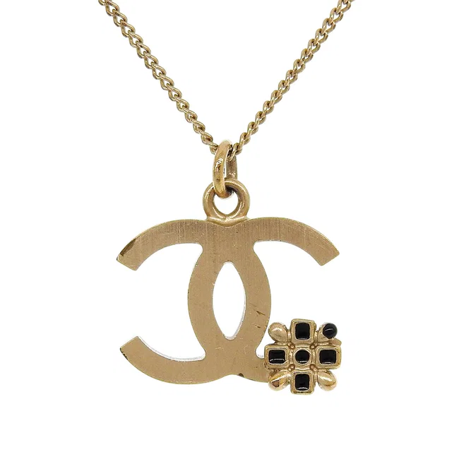 Chanel 2008 CC Mark Design Motif Necklace, Gold in Gold from VINTAGE QOO TOKYO