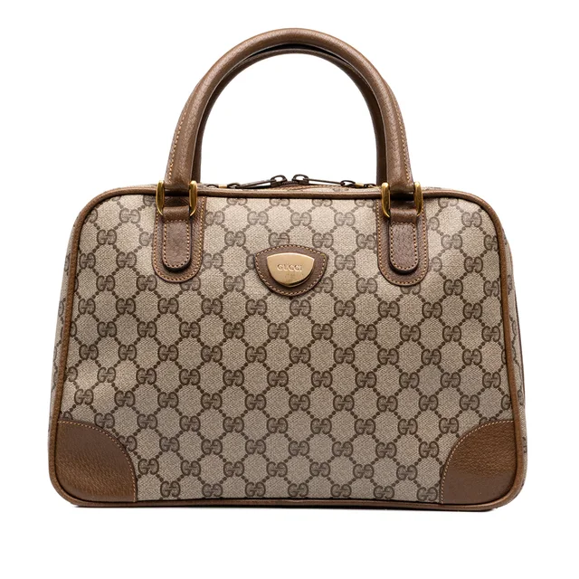 Beige Gucci GG Supreme Handbag in Beige Coated canvas from Designer Revival